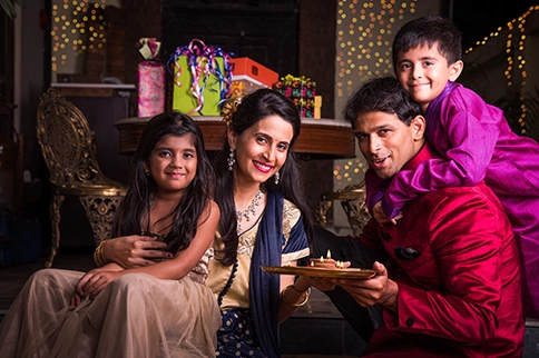 celebrating diwali