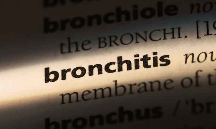 Close-up of dictionary definition for bronchitis.