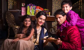 celebrating diwali