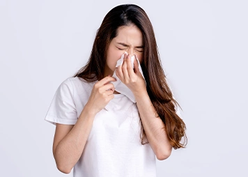 Sneezing, nasal congestion, runny or itchy nose