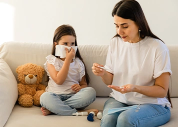 Frequent colds, cough, and fever