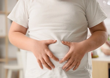 Rapid weight gain compared to peers