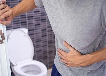 Less frequent bowel movements